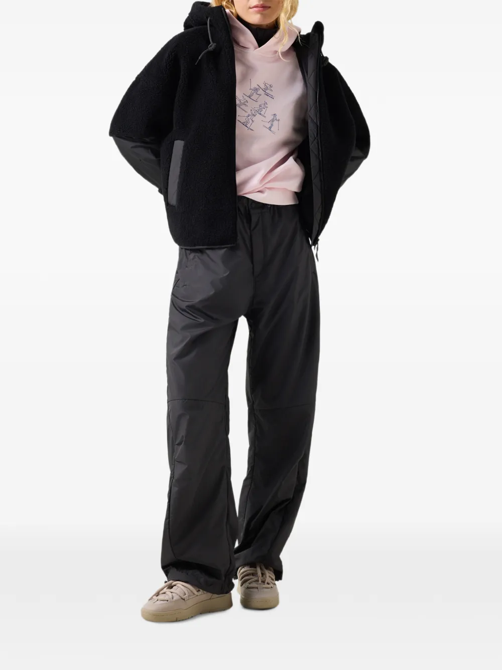 BOGNER FIRE+ICE Noera panelled teddy-texture jacket Zwart