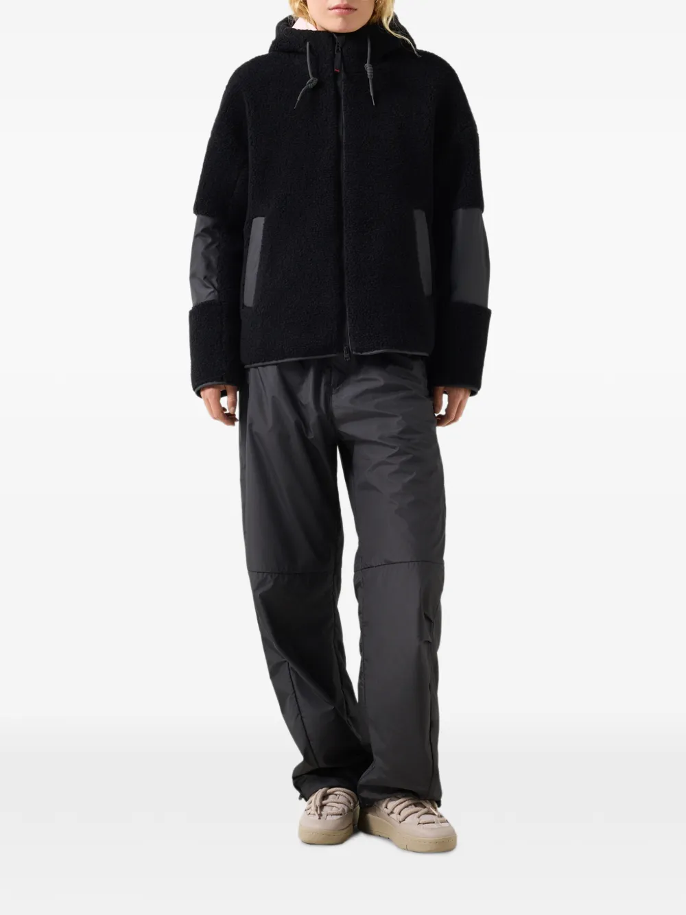 BOGNER FIRE+ICE Noera panelled teddy-texture jacket Zwart