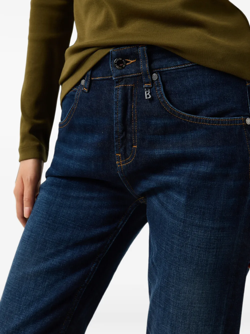 BOGNER Billie jeans met logo-patch Blauw