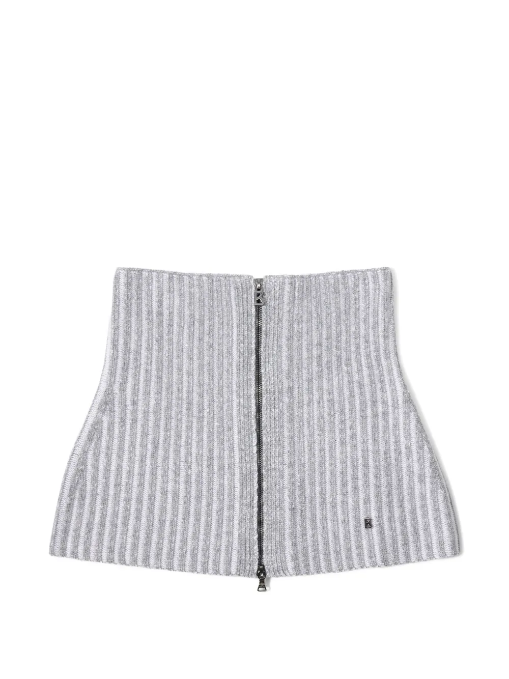 BOGNER Merida virgin-wool ribbed-collar scarf Grijs