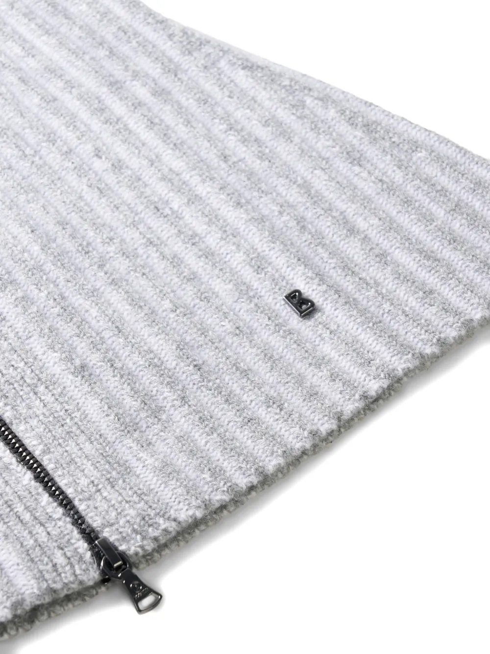 BOGNER Merida virgin-wool ribbed-collar scarf Grijs