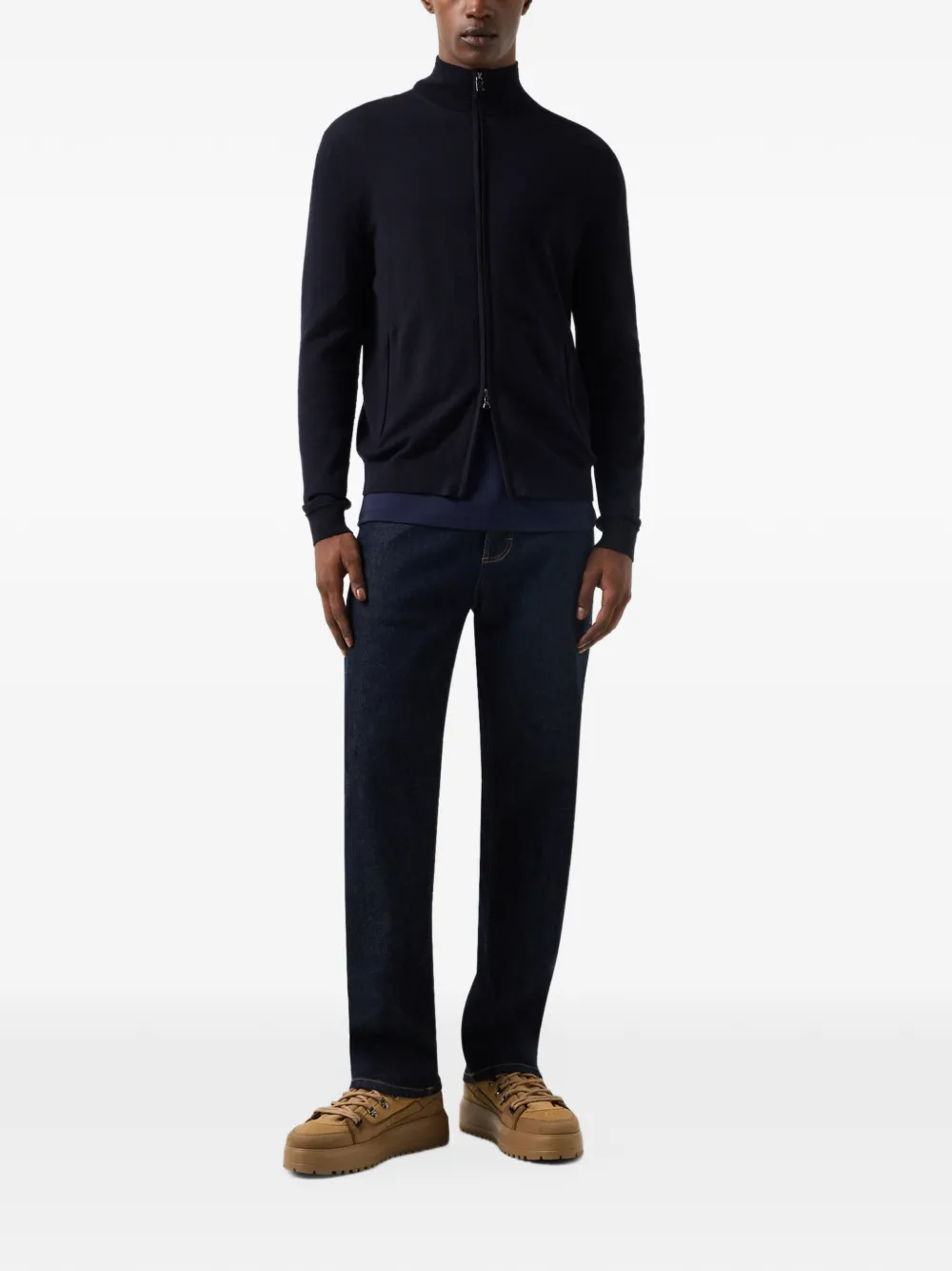 BOGNER Oscar zip-up cardigan Blauw