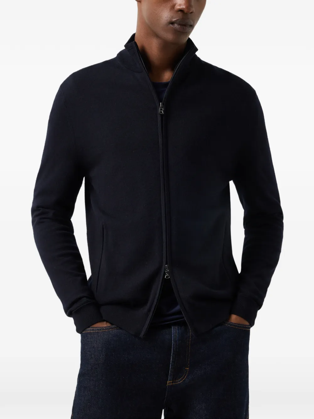 BOGNER Oscar zip-up cardigan Blauw