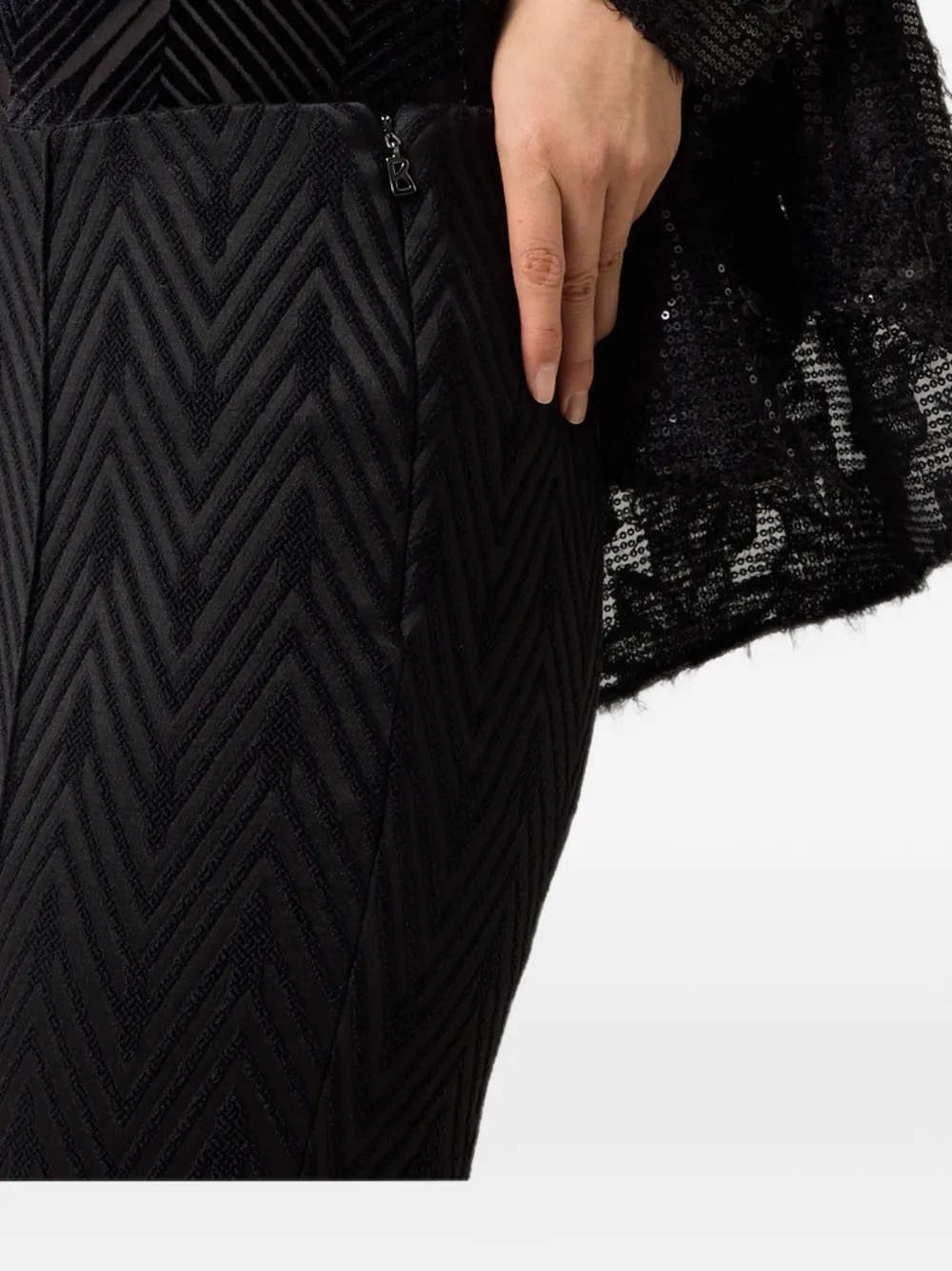 BOGNER Zadie zigzag-pattern dungarees trousers - Schwarz