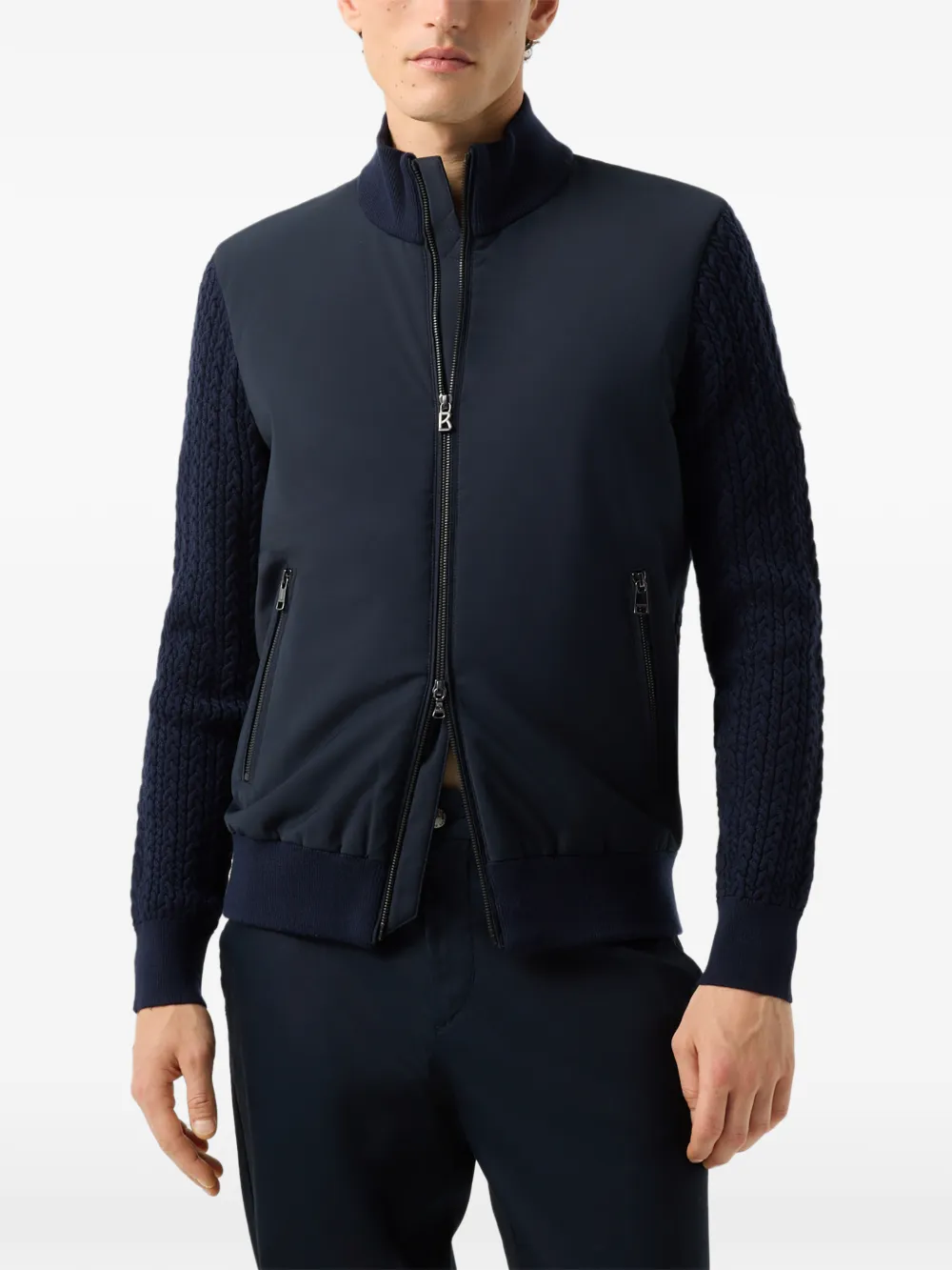 BOGNER Zisco hybrid cable-knit jacket - Blau