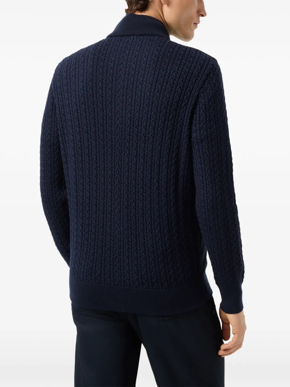 BOGNER Zisco hybrid cable-knit jacket Blauw