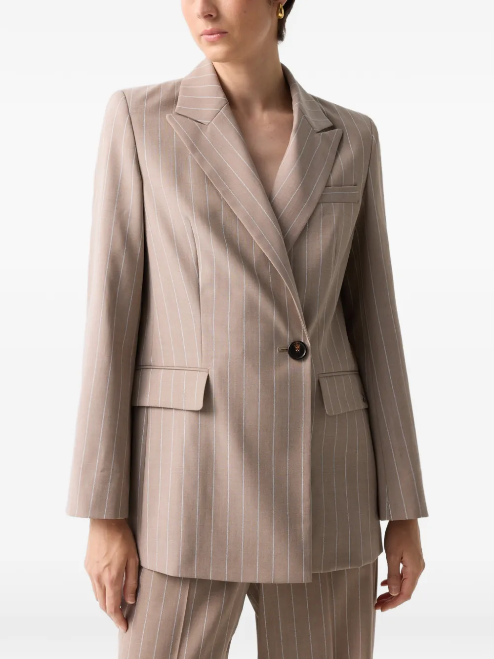BOGNER Janina pinstripe-pattern blazer - Nude