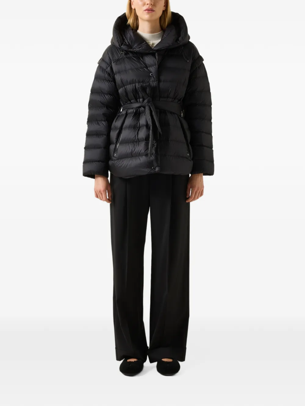 BOGNER Minnie quilted belted jacket Zwart