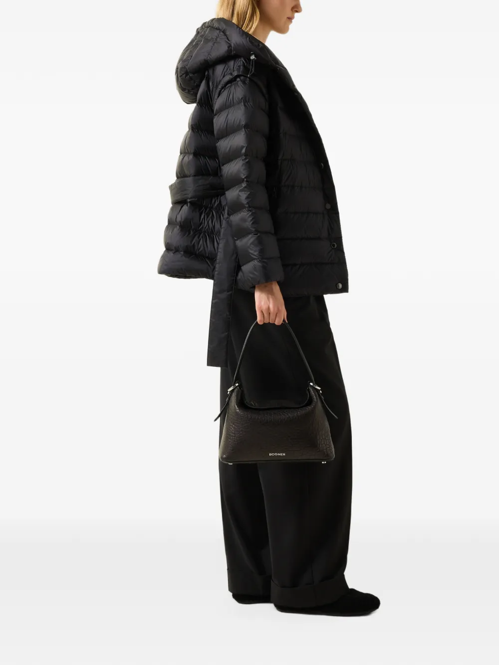 BOGNER Minnie quilted belted jacket Zwart