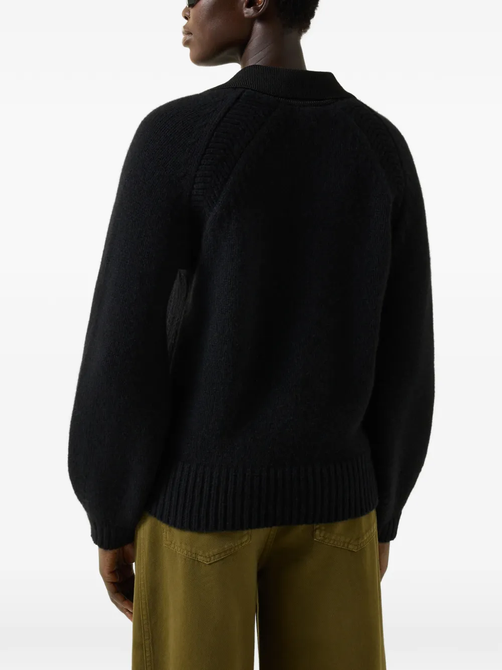 BOGNER Jordy ribbed-knit polo-collar sweater Zwart