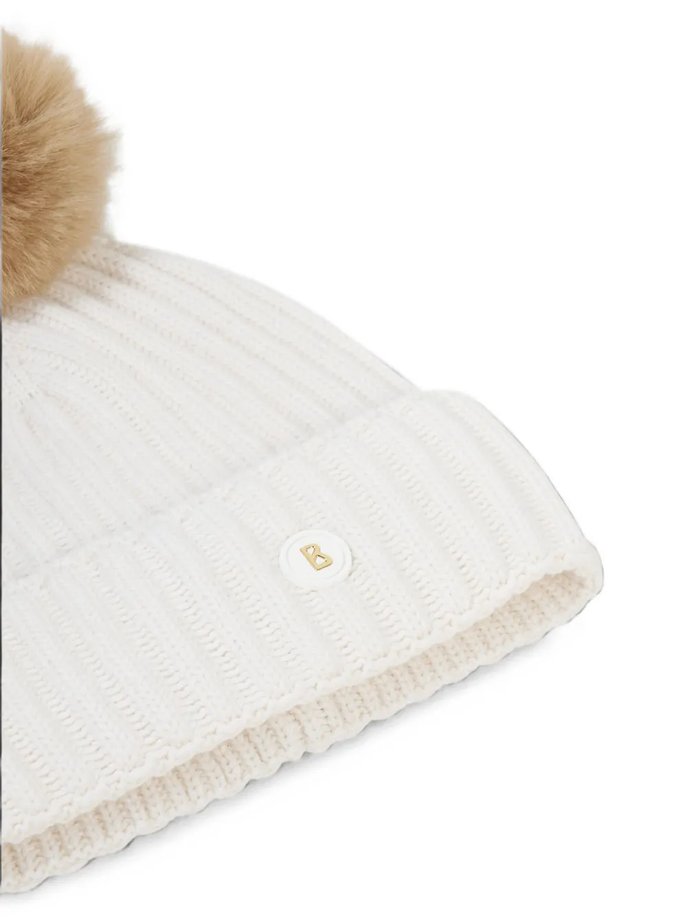 BOGNER Ranya pompom-detail beanie hat Wit
