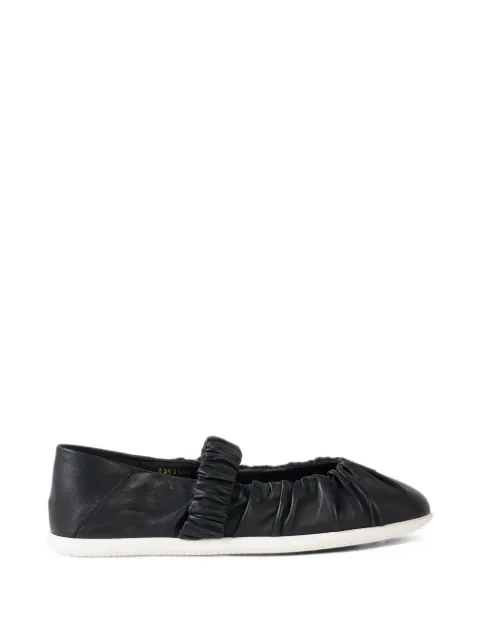 BOGNER Vienna ruched-leather ballet flats