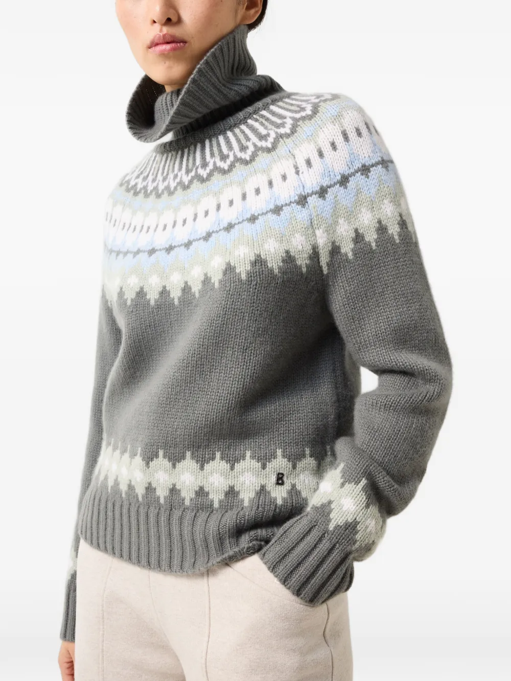 BOGNER Ingrid cashmere-jacquard sweater Groen