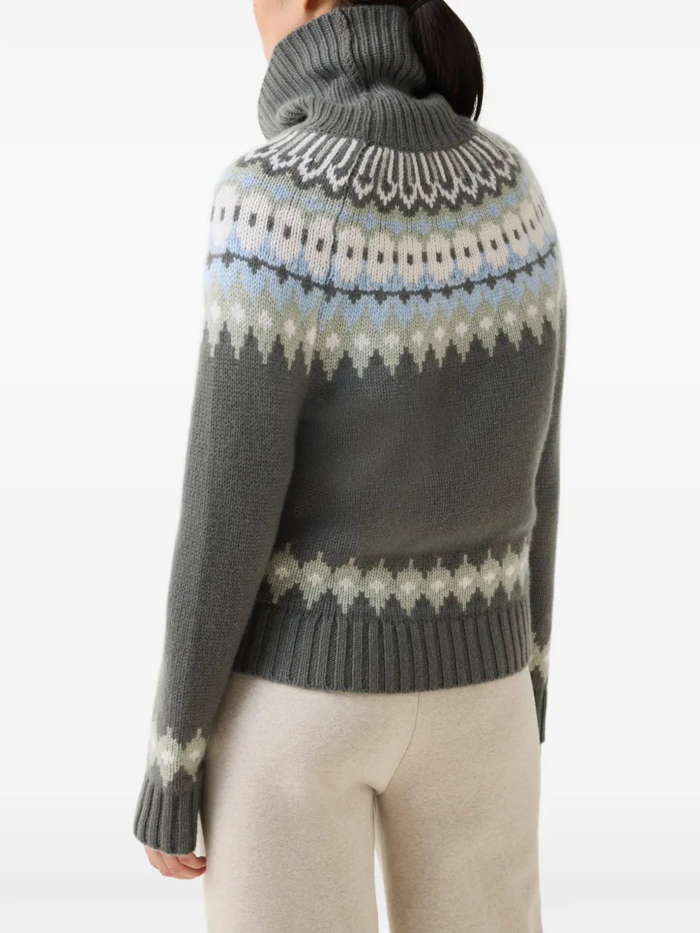BOGNER Ingrid cashmere-jacquard sweater Groen