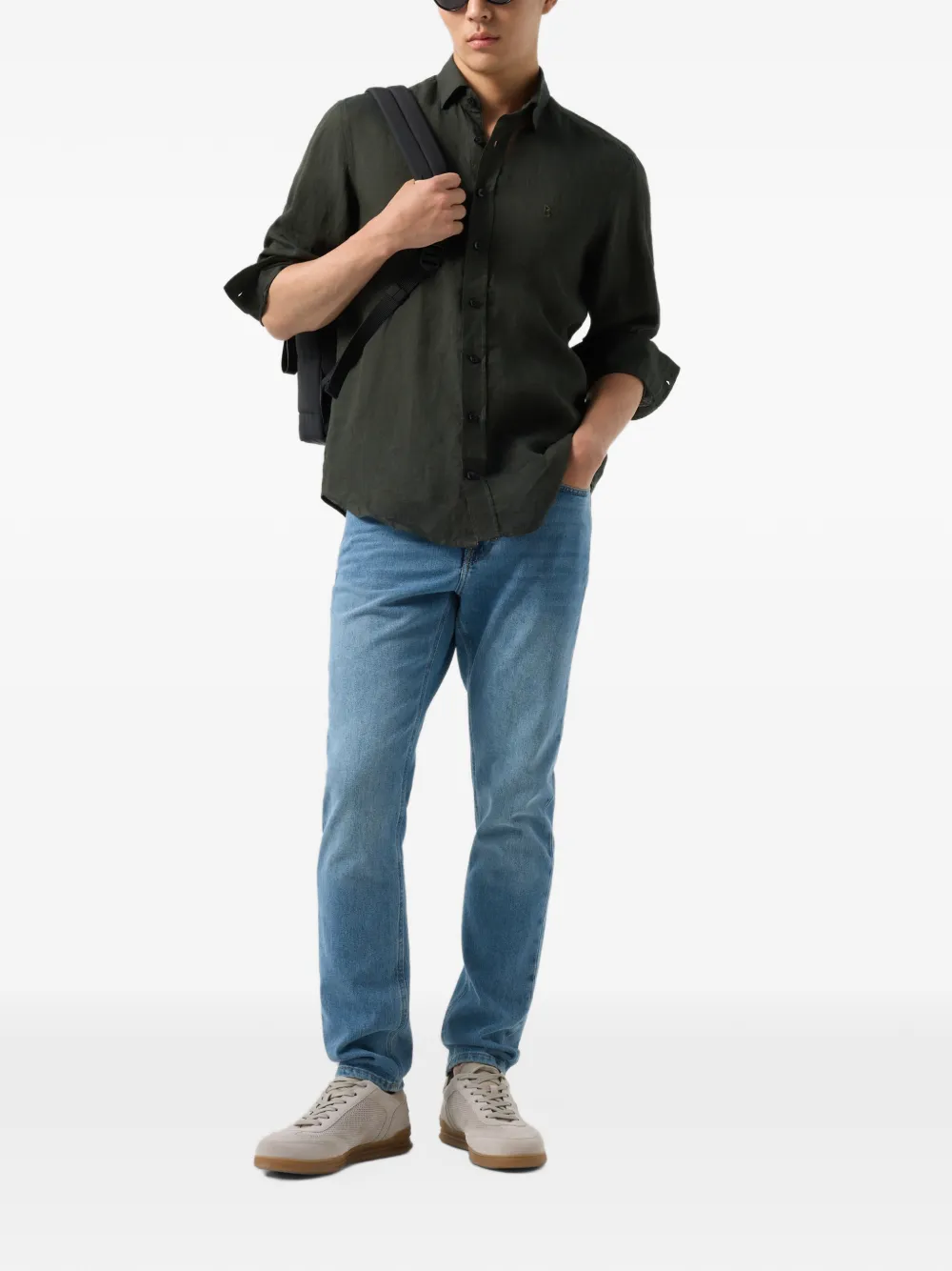 BOGNER Timi button-down collar shirt Groen