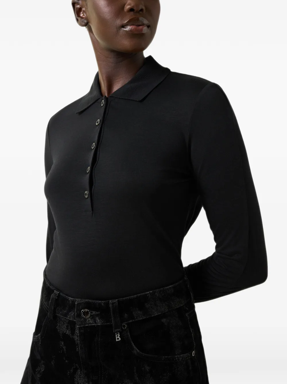 BOGNER Whoopy long-sleeve polo top Zwart