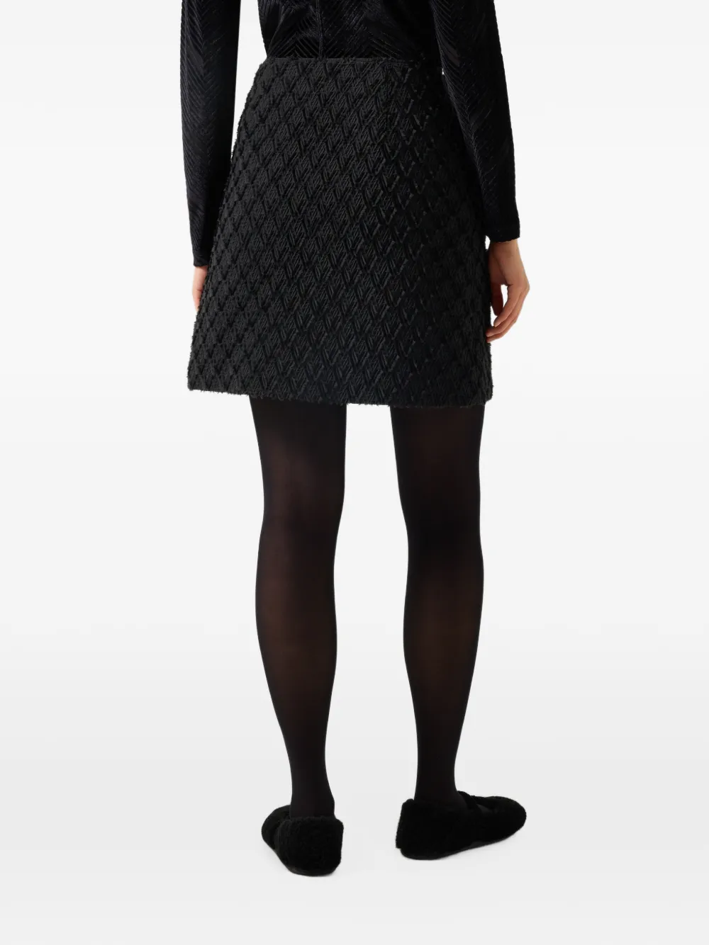 BOGNER Joselyn chevron-design mini skirt Zwart