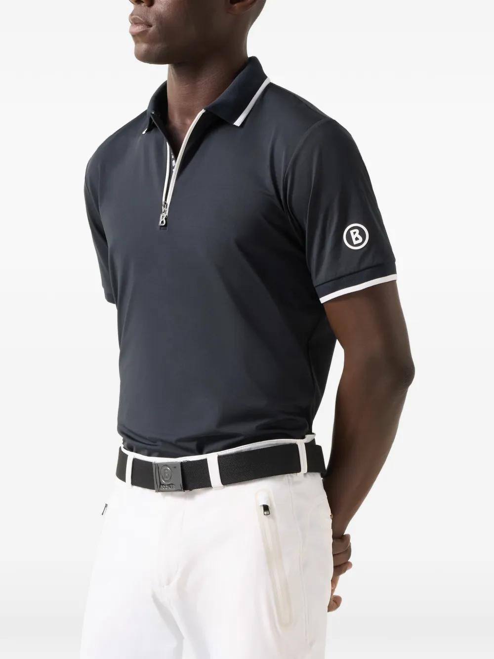 BOGNER Cody quarter-zip polo shirt Zwart