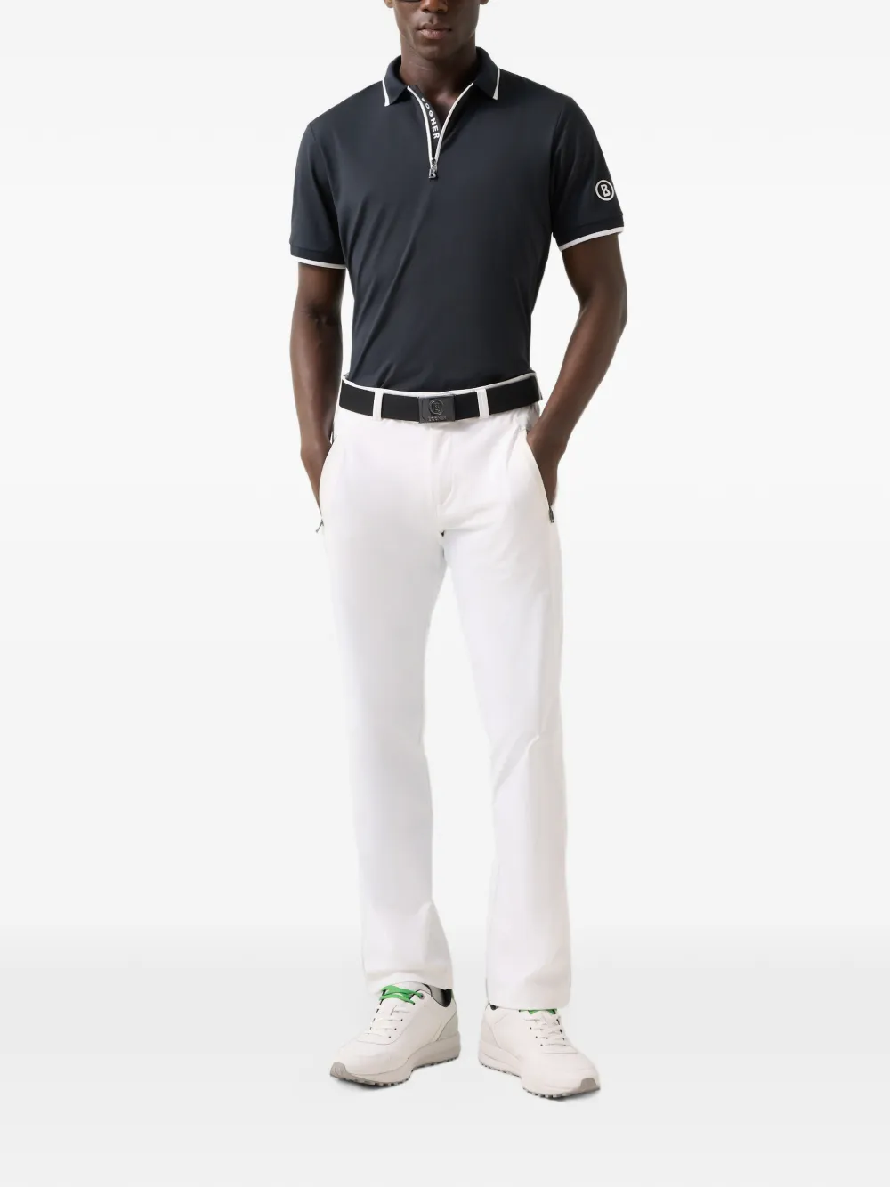 BOGNER Cody quarter-zip polo shirt Zwart