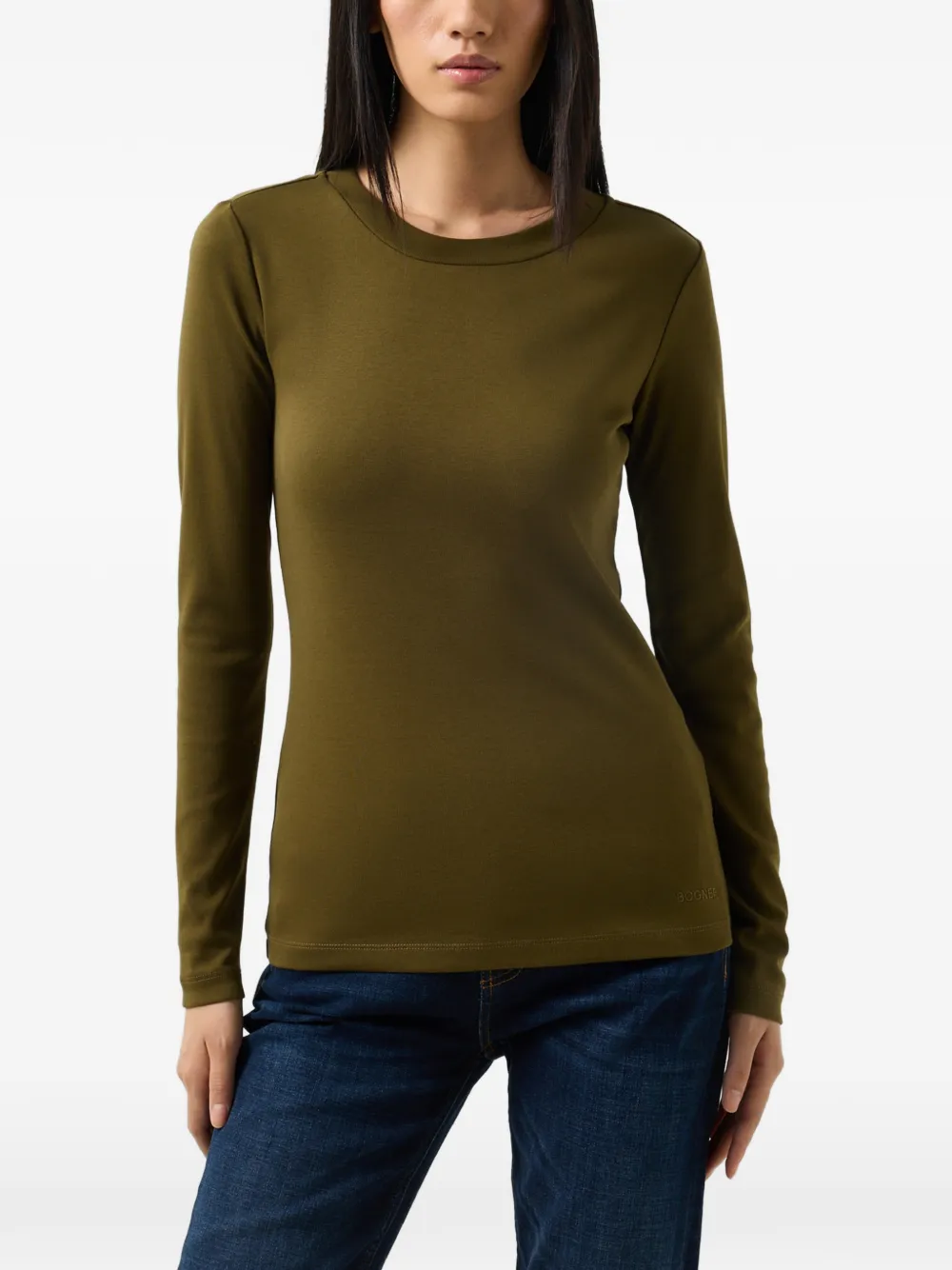 BOGNER Nikini logo-embroidered T-shirt Groen
