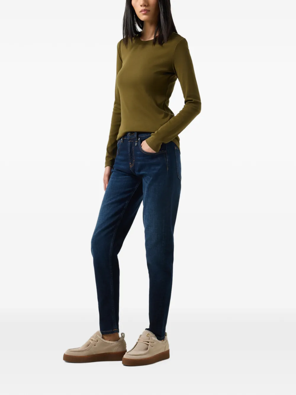 BOGNER Nikini logo-embroidered T-shirt Groen