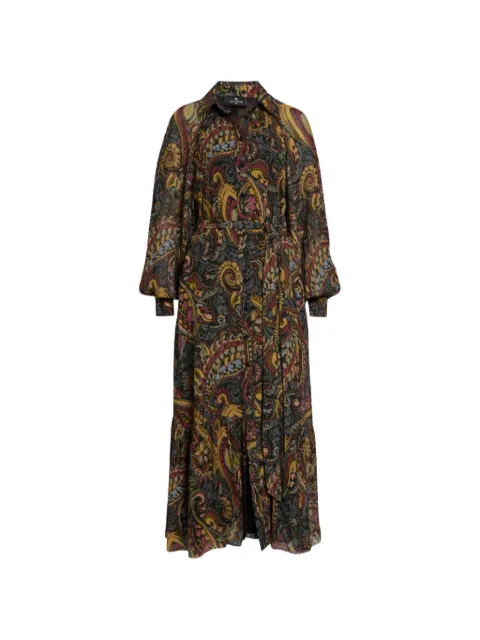 ETRO paisley-print belted midi shirt dress