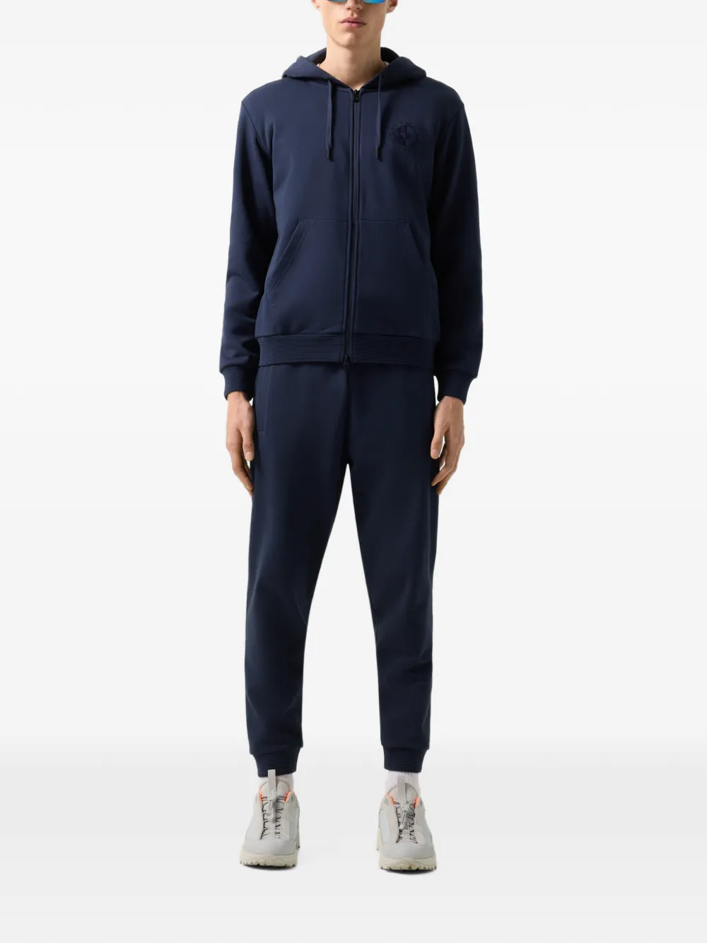 BOGNER FIRE+ICE Filipo logo-embroidered hoodie Blauw