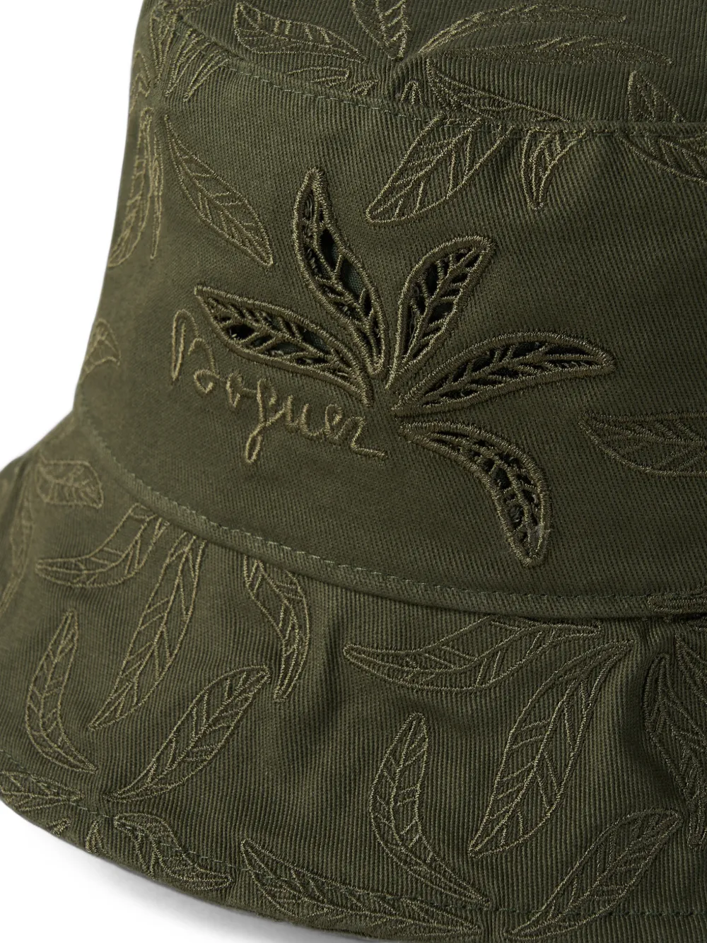 BOGNER Parli leaf-embroidered bucket hat Groen