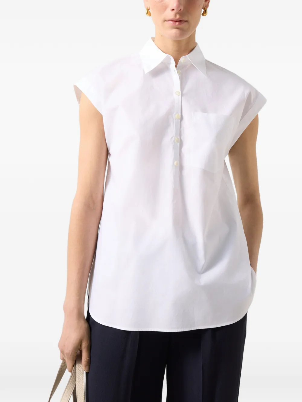 BOGNER Hunter cap-sleeve blouse Wit