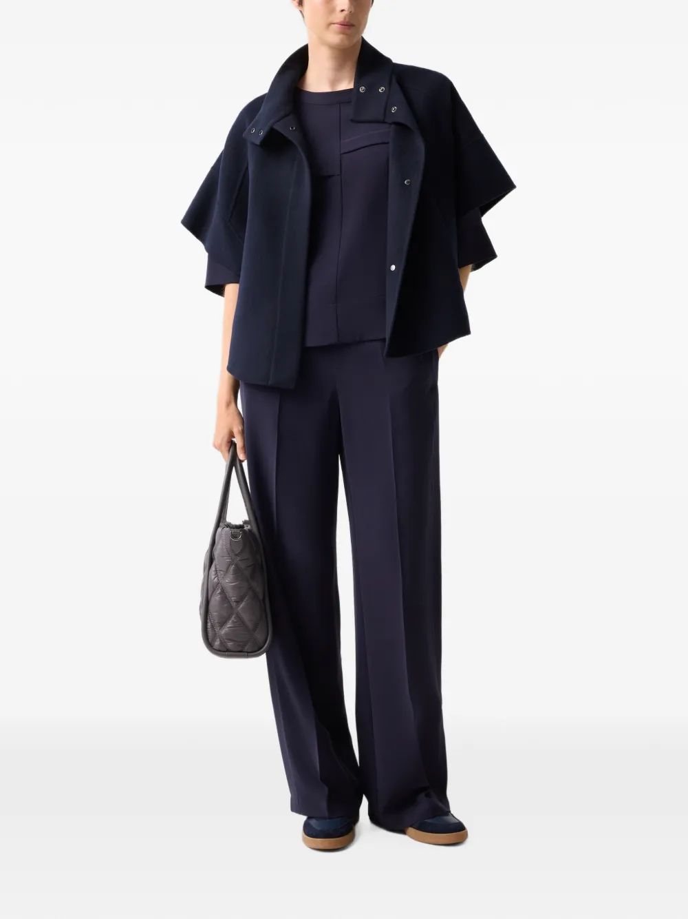 BOGNER Enrica crêpe-draped blouse Blauw