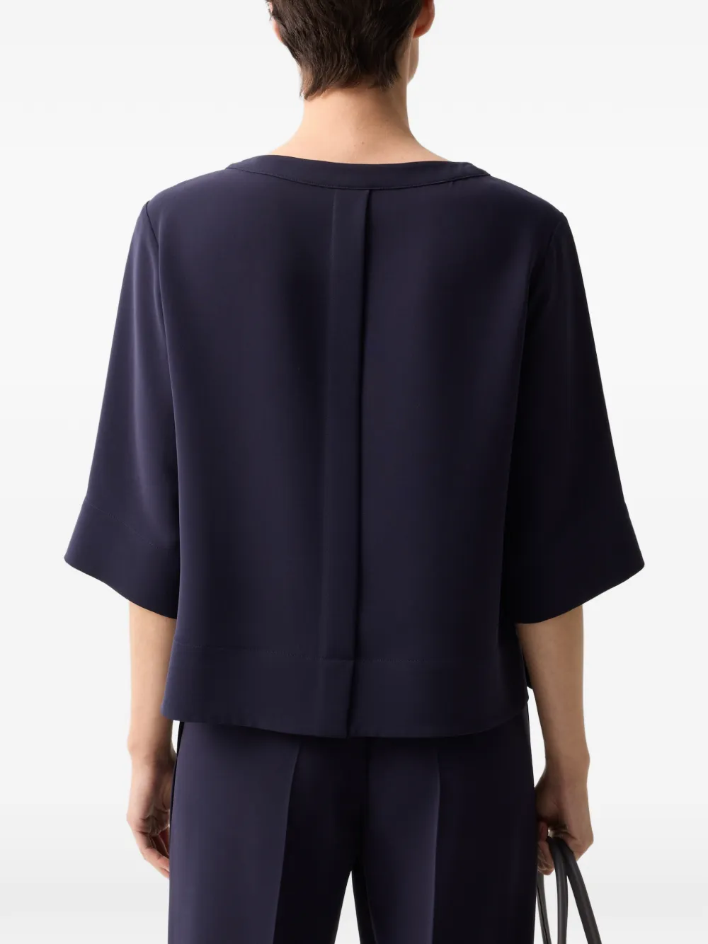 BOGNER Enrica crêpe-draped blouse Blauw