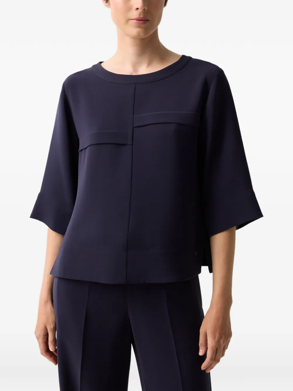 BOGNER Enrica crêpe-draped blouse Blauw