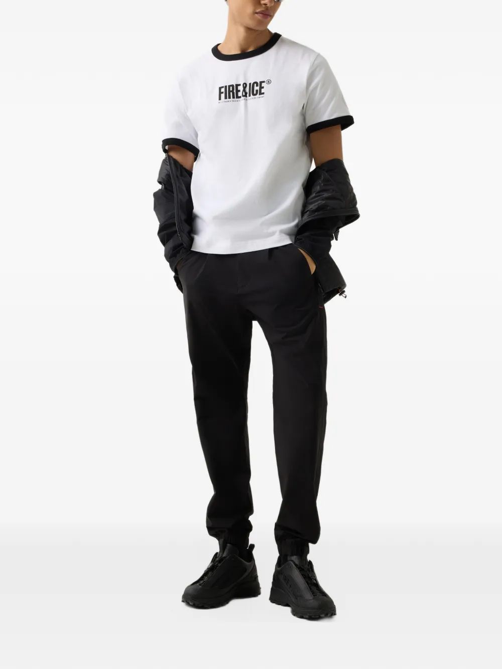 BOGNER FIRE+ICE Puya logo-print ringer T-shirt Wit