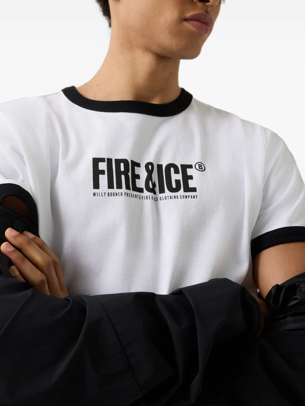 BOGNER FIRE+ICE Puya logo-print ringer T-shirt Wit