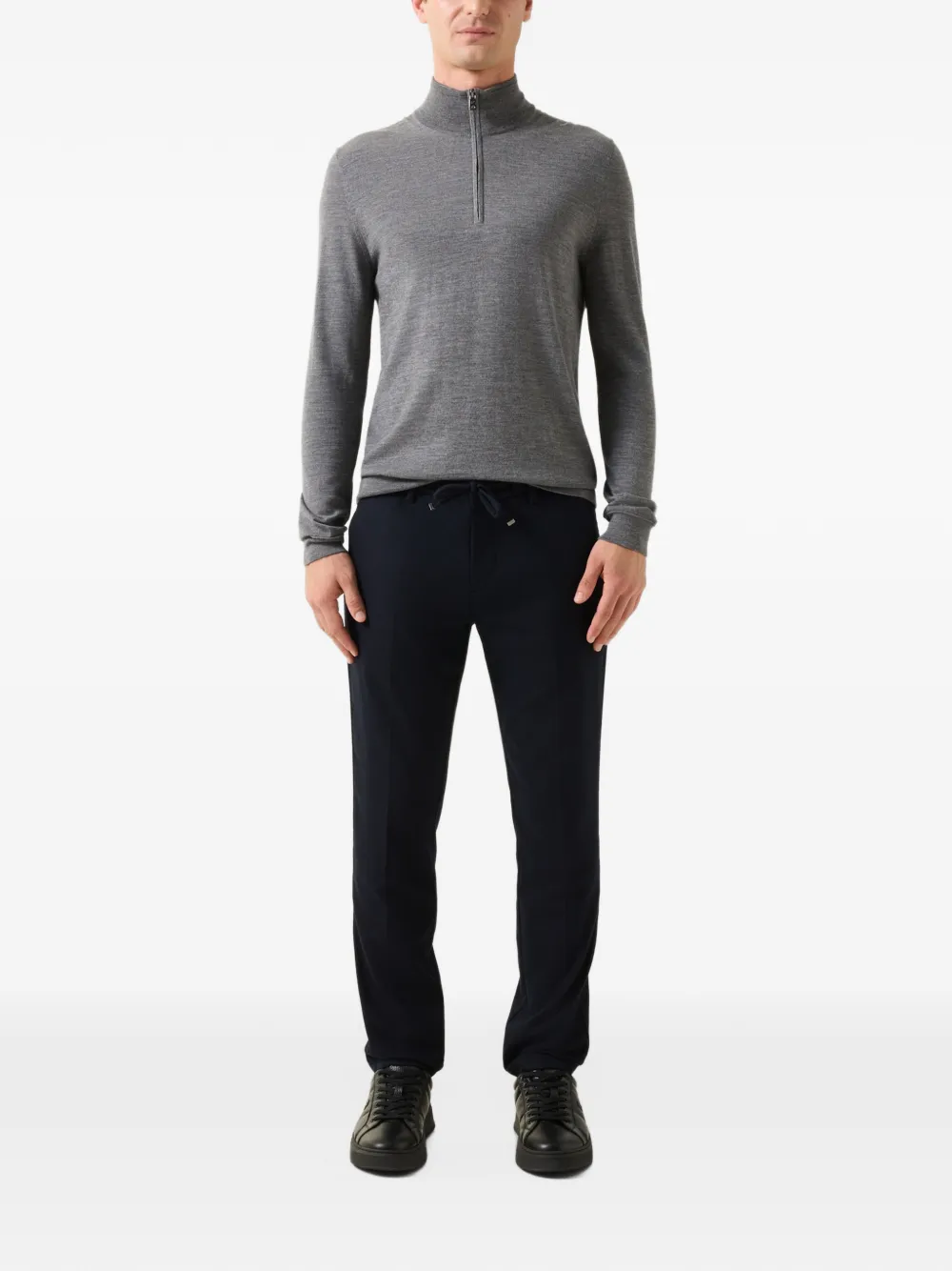 BOGNER Ouri quarter-zip virgin wool sweater Grijs