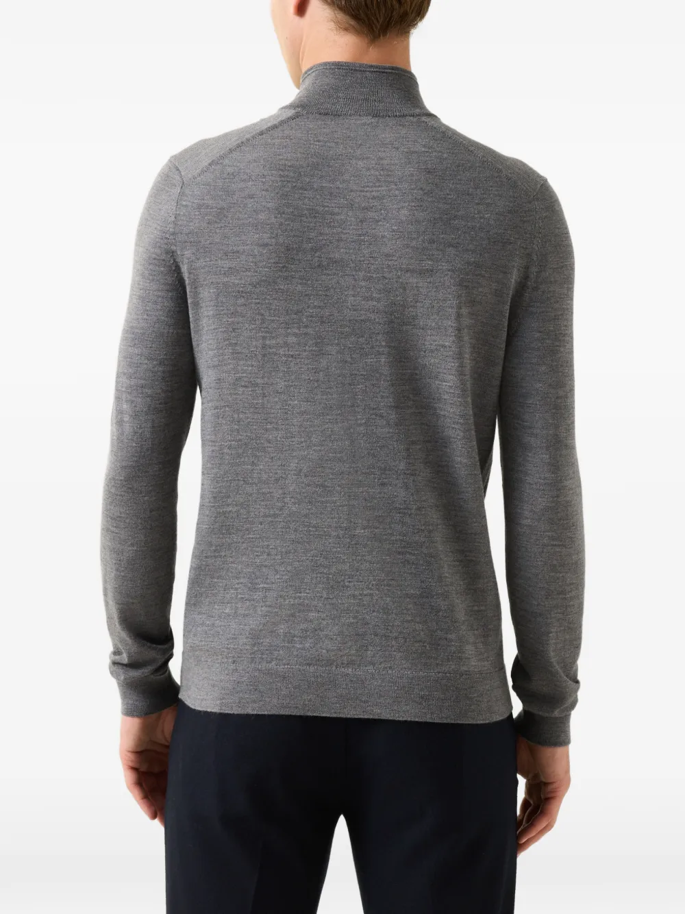 BOGNER Ouri quarter-zip virgin wool sweater Grijs