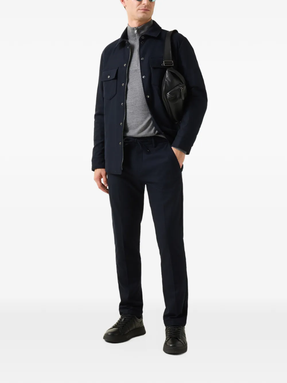 BOGNER Ouri quarter-zip virgin wool sweater Grijs