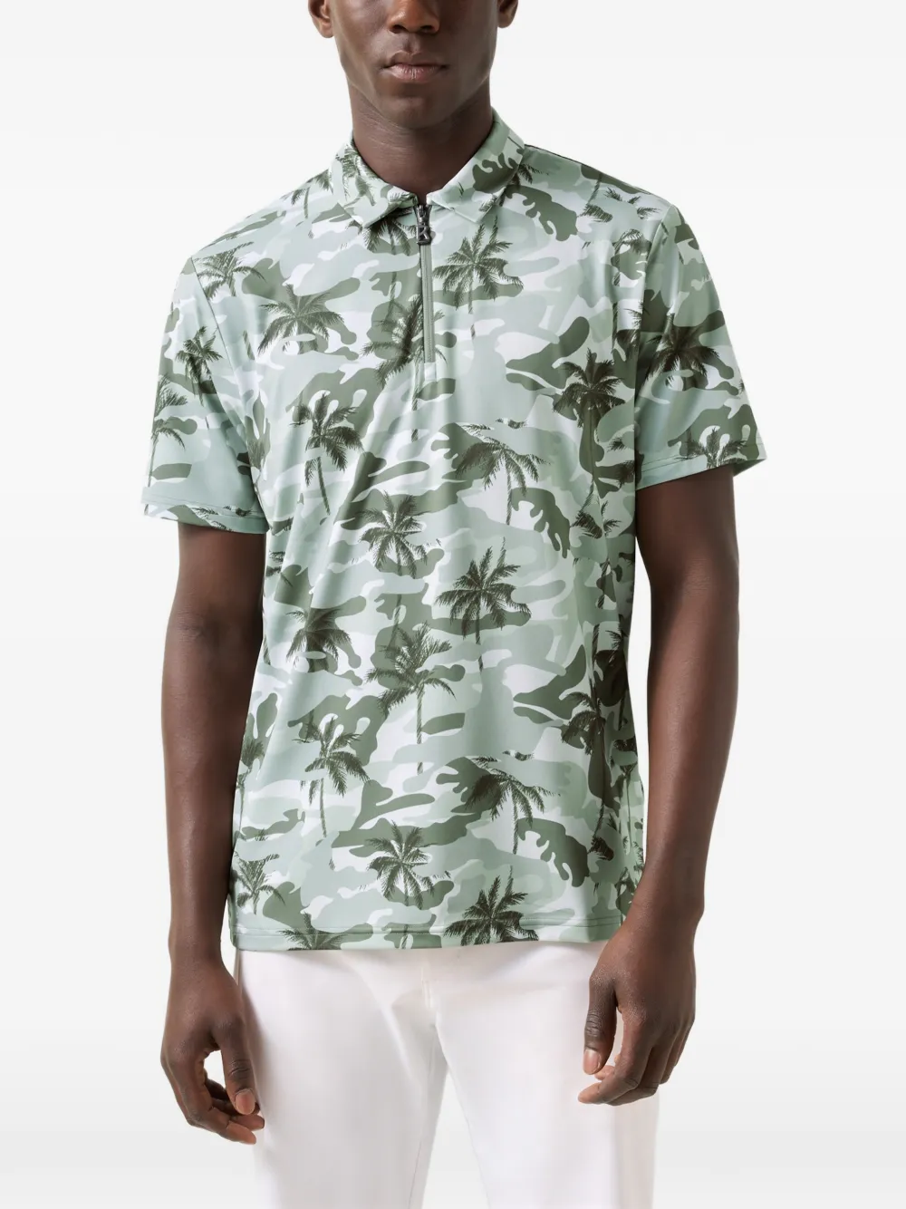 BOGNER Taron camouflage-print polo shirt Groen
