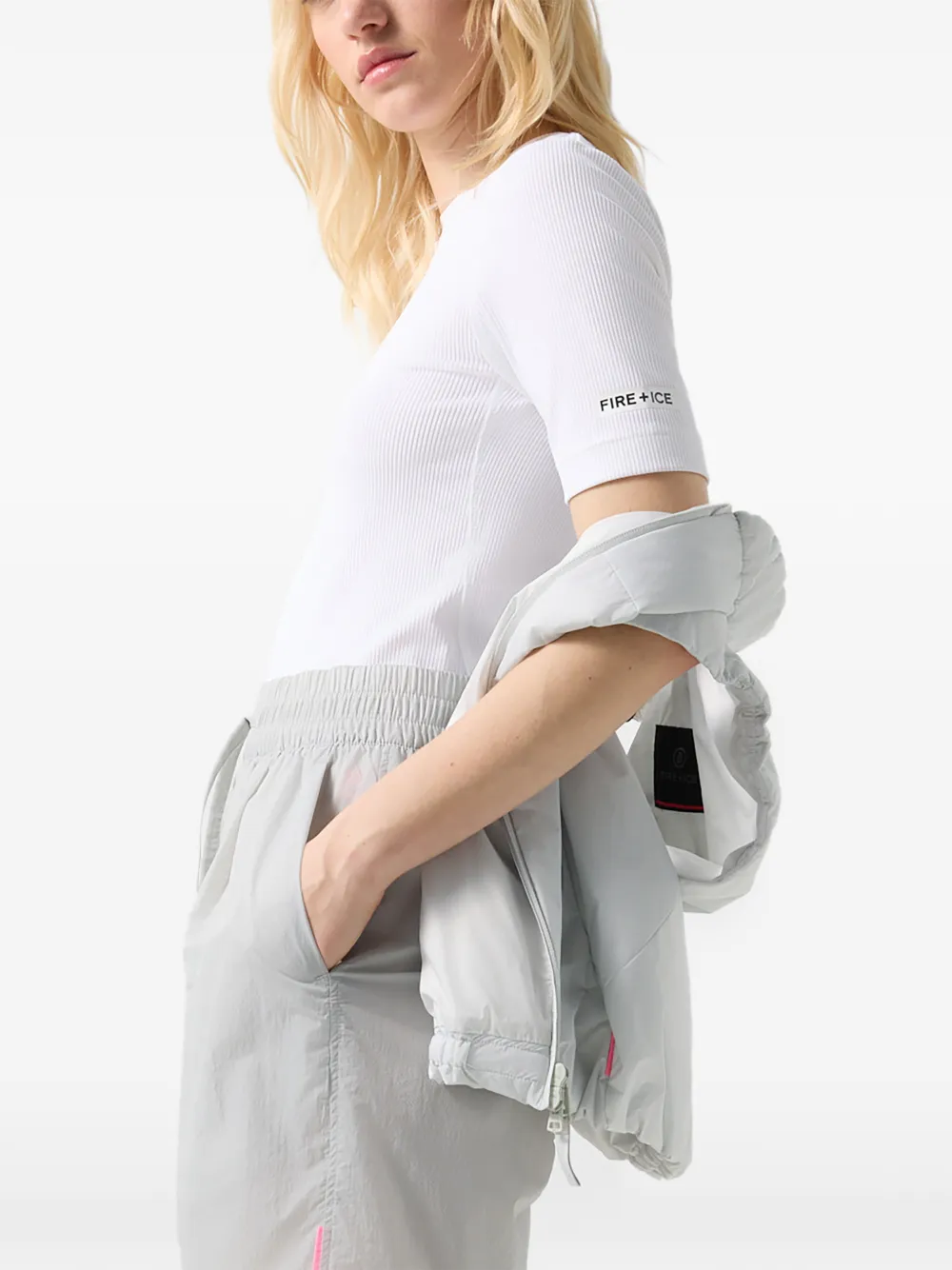 BOGNER FIRE+ICE Elke ribbed T-shirt Wit