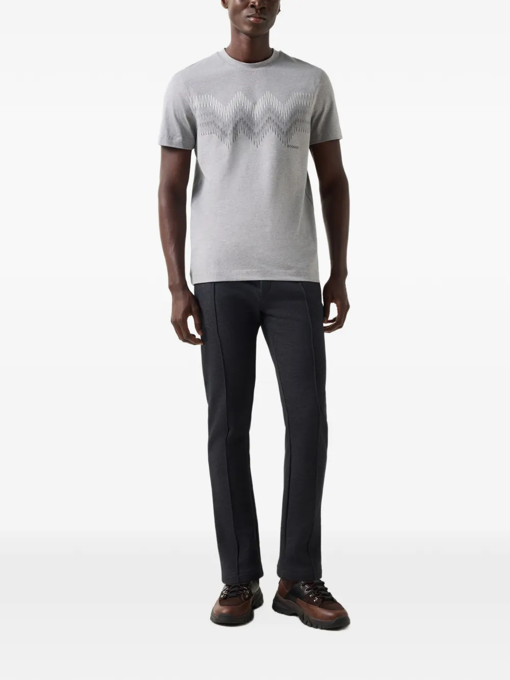 BOGNER Ryan cotton-blend T-shirt Grijs