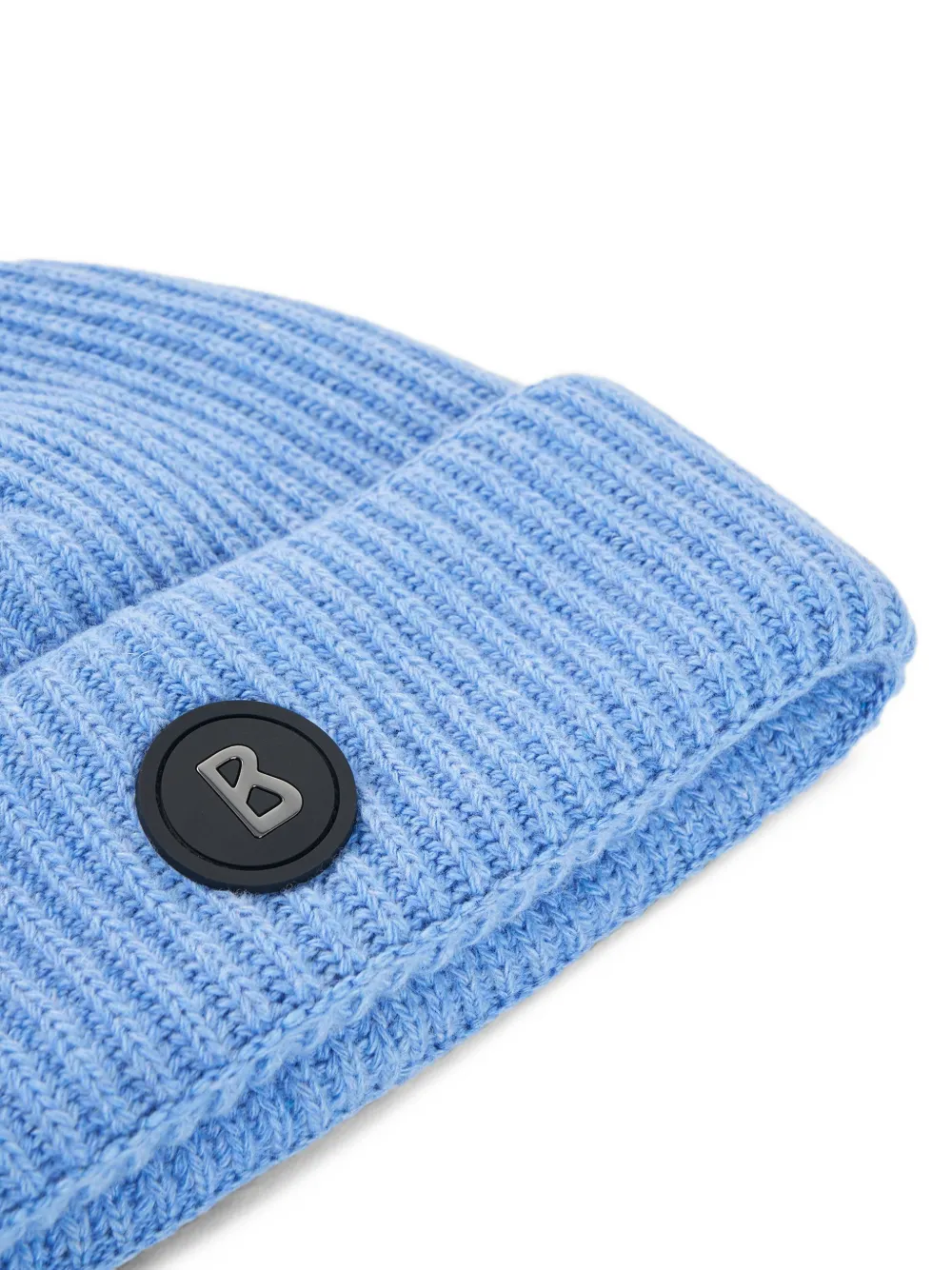 BOGNER Gustav's logo-patch ribbed-knit beanie hat Blauw