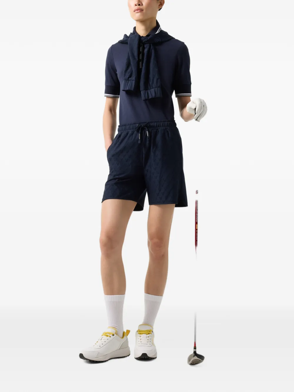 BOGNER Alycia jacquard-patterned performance shorts Blauw