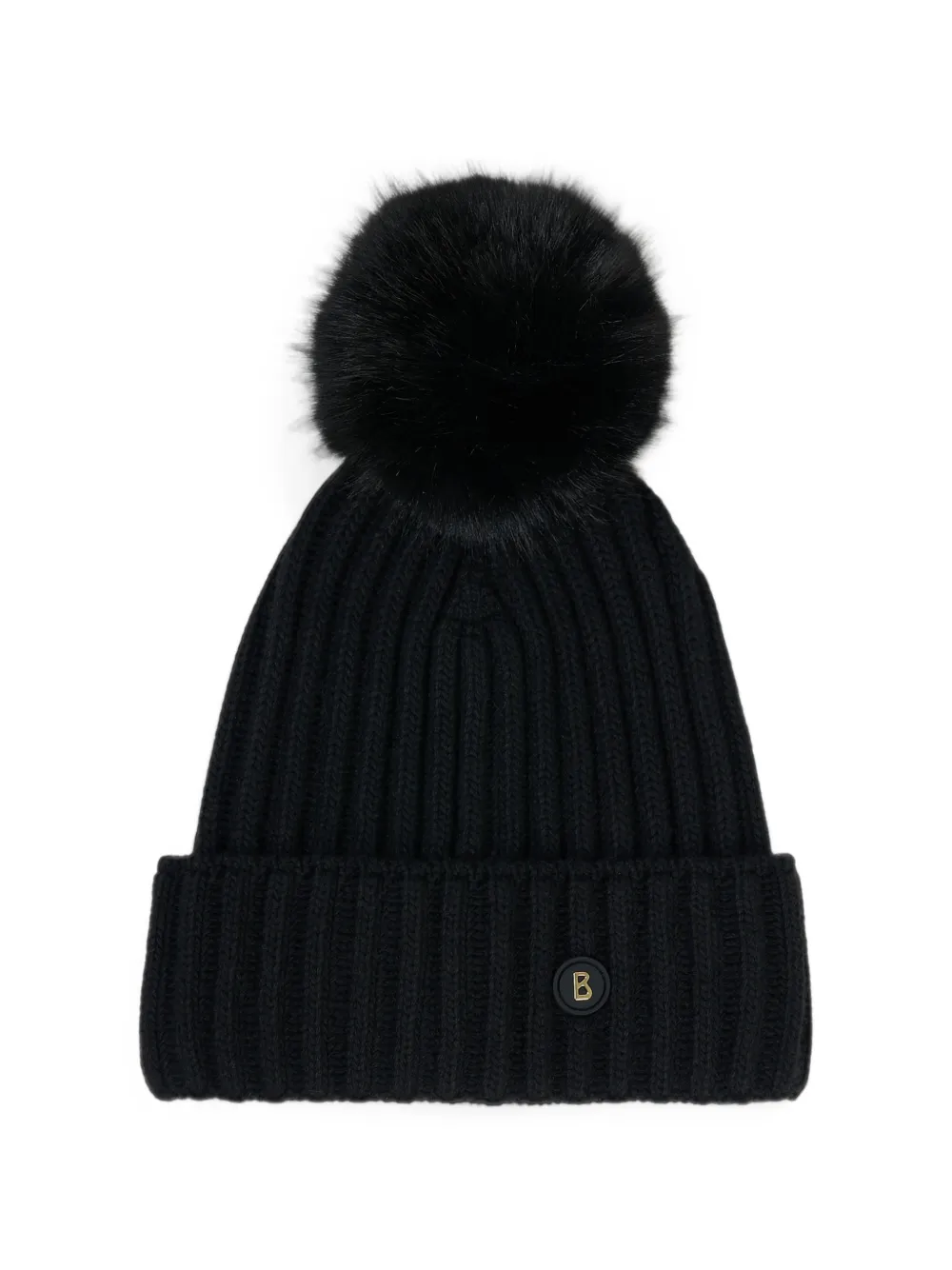 BOGNER Ranya faux-fur pompom beanie hat Zwart