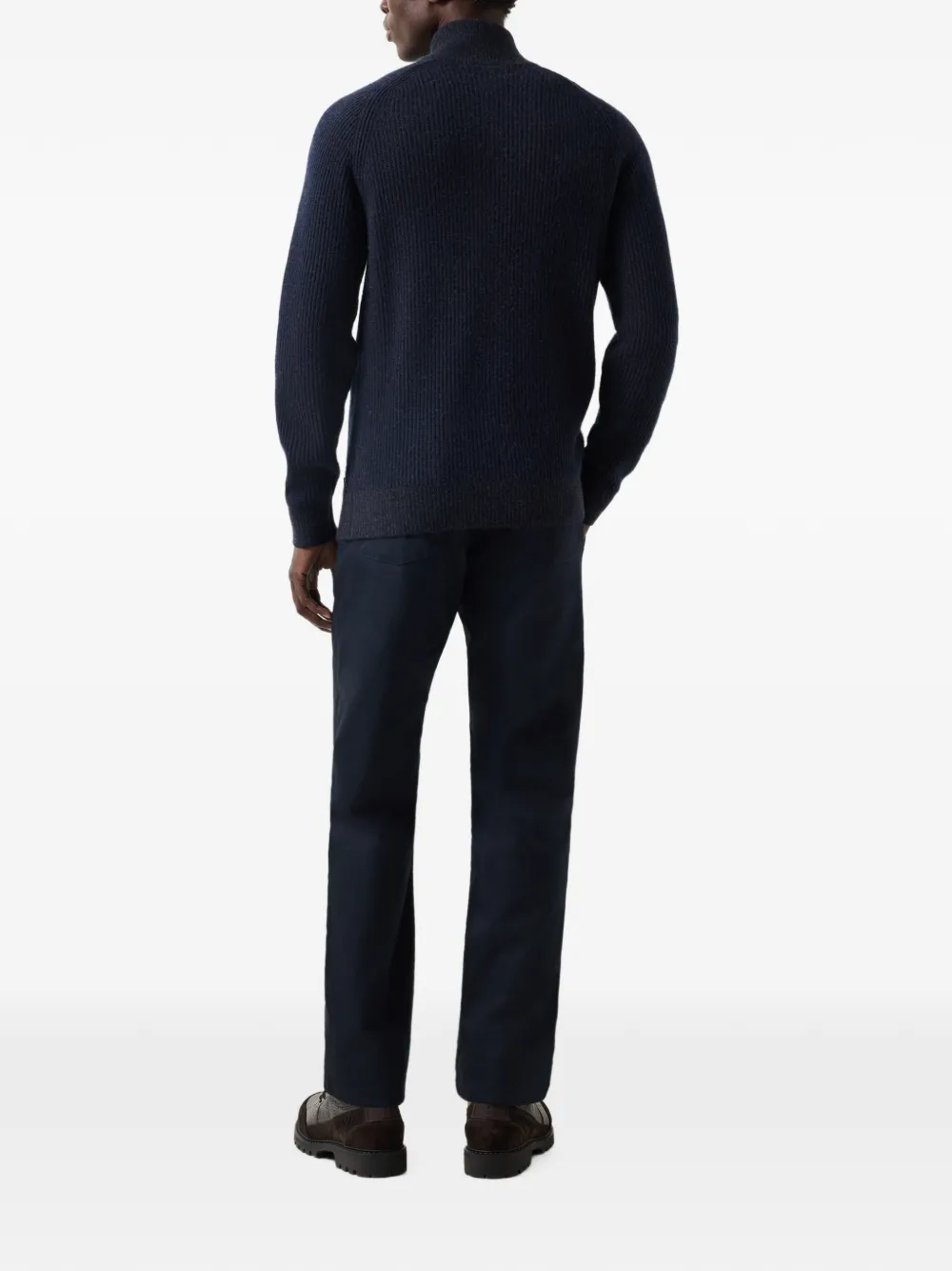 BOGNER Dwayne ribbed-knit sweater Blauw