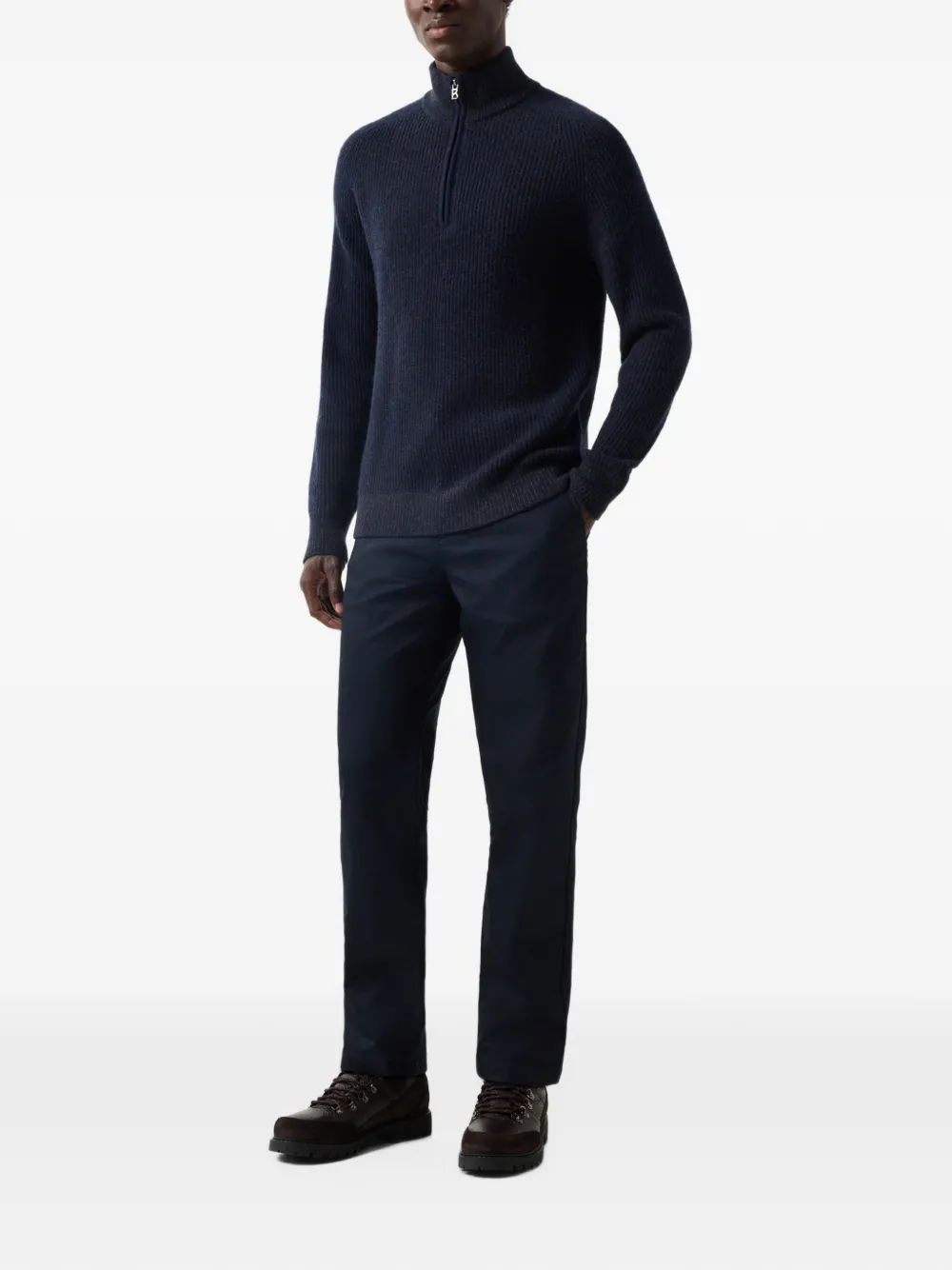 BOGNER Dwayne ribbed-knit sweater Blauw