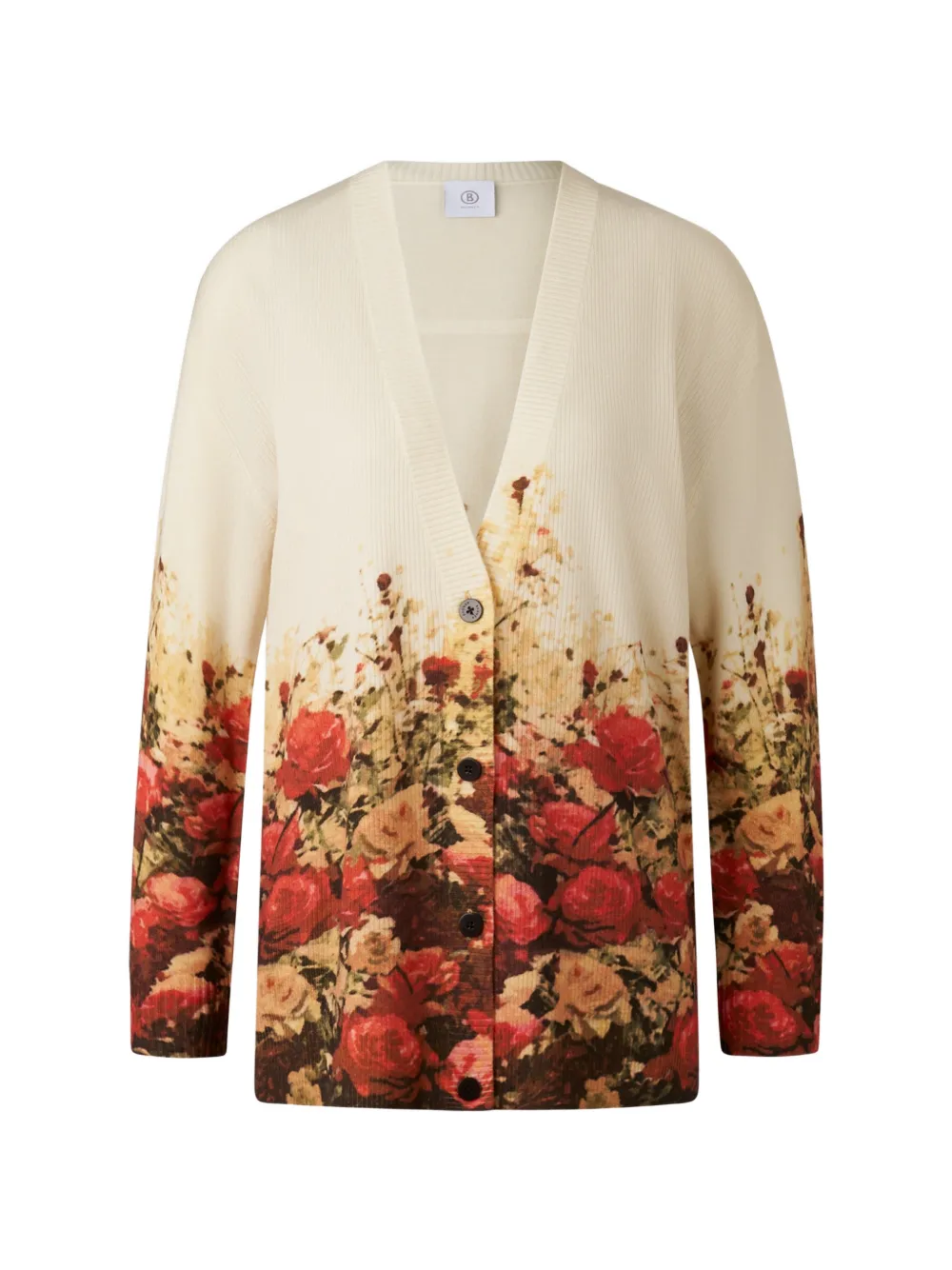 BOGNER cardigan côtelé Heidi à imprimé floral - Tons neutres