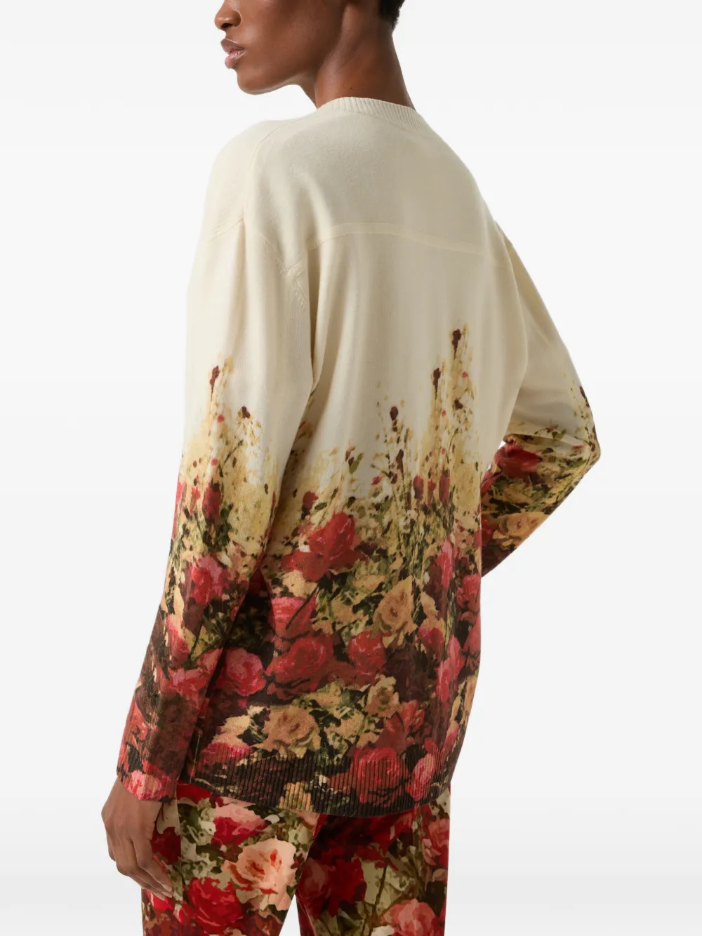 BOGNER Heidi floral-print ribbed cardigan Beige