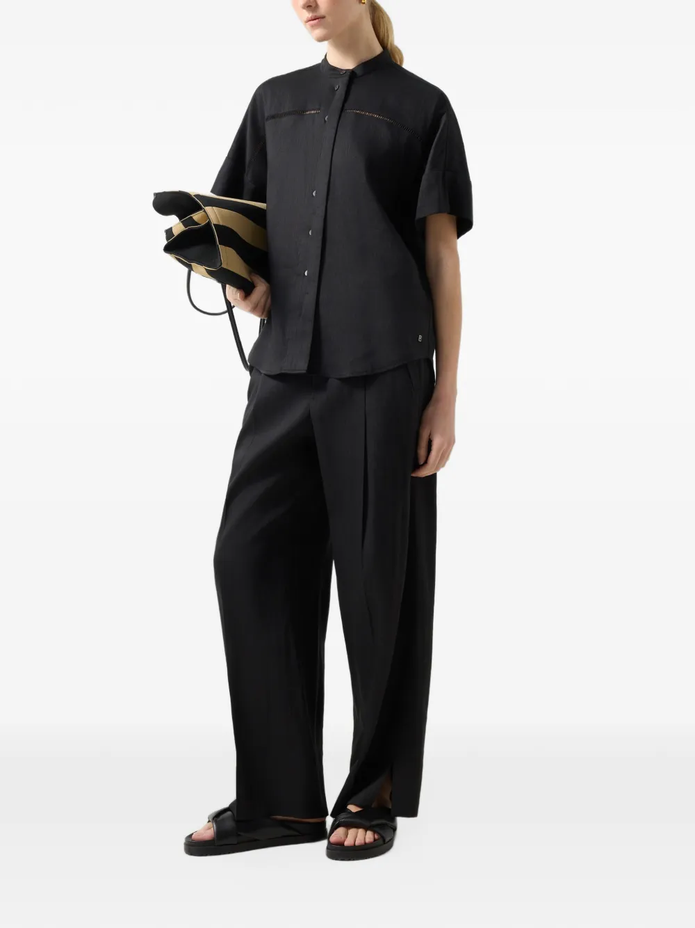 BOGNER Cheryl linen-blend shirt Zwart