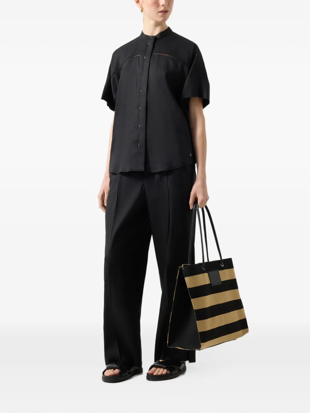 BOGNER Cheryl linen-blend shirt Zwart