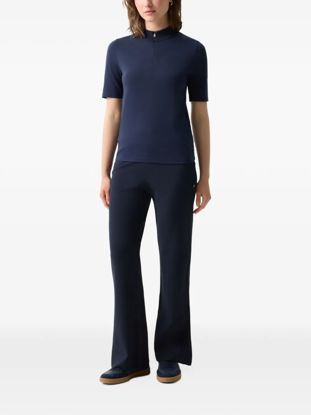 BOGNER Willow zip-fastening high-neck T-shirt Blauw